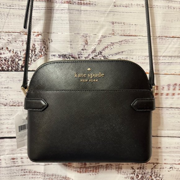 KATE SPADE Staci Dome Crossbody NWT Black Saffiano Leather - Picture 2 of 15